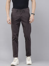 Men's Charcoal Cotton Caribbean Slim Fit Solid 5 Pocket Cross Pocket Trouser